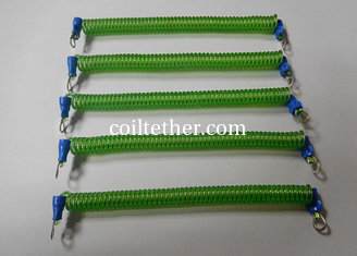 China 120MM Green Srping Tool Coiled Stretchy Tether w/Screw Terminal Connectors supplier