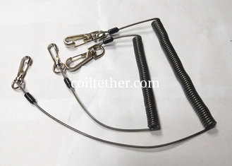 China Double Triggers Retracted Plastic Coil Tool Lanyard w/Custom Long Straight Tail supplier