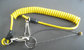 Metal hook spring stretchy coil keychain strap rope solid yellow tool lanyard cable supplier