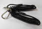 Custom size OEM produce direct from factory best black coil lanyard with snap clip hooks supplier