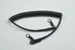 High grade polyurethane cord black spiral coil w/long straight line&amp;snap hook at two ends supplier