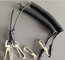 Heavy duty thumb metal hooks 2pcs w/black security coil cord tethers as per custom size supplier