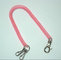 Plastic Translucent Pink Long Spring Coil Key Chain Holder w/Executive Swivel and J-Hooks 2pcs supplier