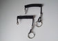 Customized Black Color 5CM Coil Length Retrable Tool Lanyard Steel Coil Cable w/Eyelet and Key Ring supplier