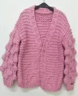 Hand Knit Bubble Sweater, Knitted Cardigan, Handmade Pullover,Chunky Knitted Cardigan Firefighter Cardigan Jumper Bomber
