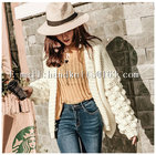 OEM Custom Ladies' Hand knit Cardigan, Hand Knitted Sweater,  Fashion Girls Cardigan Factory Manufacturer Supplier