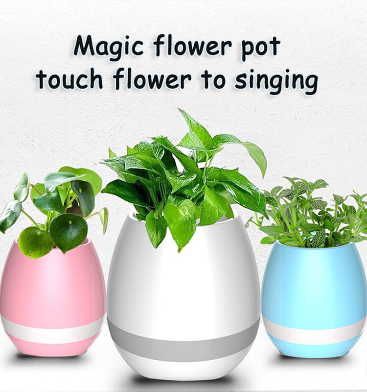 Smart Music Flower Pot Portable Built-in Bluetooth Speaker Piano Flower Pot With Colorful Changing Night Lights