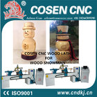 COSEN CNC woodworking lathe for skilled wood crafts like a wood snowman