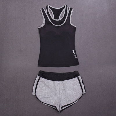 China CPG Global Women 2017 Breathable Spring Summer  Quick Dry 2 Pieces Set Sports Top Bra with Running Shorts T1004 supplier