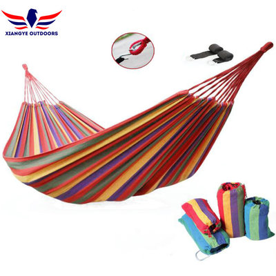 Leisure outdoor swing tree hanging waterproof canvas single double tent custom folding portable camping hammock