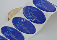 Glitter Oval PU Doming Stickers Permanent Adhesive Domed Label