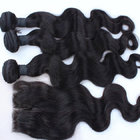 Body Wave Natural Color  brazilian hair virgin hair bundles with lace closure