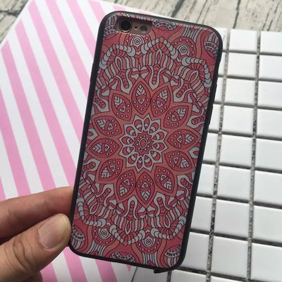 China PC+TPU Silk Skin Back Cover 3D Relief Painting Retro Palace Circular Pattern Cell Phone Case For iPhone 7 6s Plus supplier