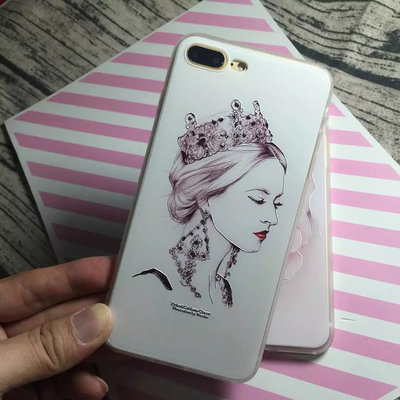 China PC+TPU Silk Skin 3D Relief Painting Elegant Lady Face Pattern Cell Phone Case Back Cover For iPhone 7 6s Plus supplier