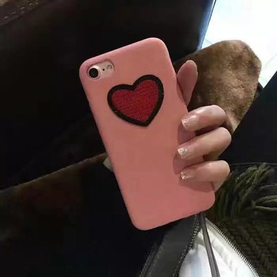 China Soft Fiber Handmade Love Shape Pasted Cell Phone Case Cover for iPhone 7 6s Plus supplier