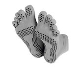 Custom logo Grey Grippers/Trampoline Non-Slip Crew Yoga Toe Socks