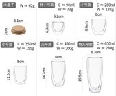 Borosilicate double wall glass handmade  500ml big glass cup with handle and lip clean Heat-resisting glass cup