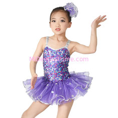 China Sequins Hem Tires Dress Girls Dance Costume Dresses Holograms Sequins Sweetheart Top With Sequins Straps supplier