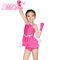 Diagonal Neck Kids Dance Costumes Pink Blue Red Confetti Spandex Outfits supplier