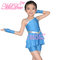 Diagonal Neck Kids Dance Costumes Pink Blue Red Confetti Spandex Outfits supplier