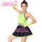 Fancy Girls Jazz Dance Dress Spandex Fabric Bodice With Rhinestones Chocker Collar supplier