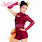 Asymmetrical Jazz Dress Costumes One Sleeve Sequin Lace Dance Leotards Spandex Short With Side Suttles supplier