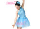 Floral Ballet Dance Costume Sequin Leotard Dress With Oblique Neckline supplier