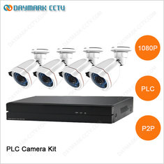 China No cable needed power line communication weatherproof 4 camera security system supplier