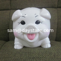 China Happy pig plastic piggy bank, rubber money box promotional toys  made in shenzhen supplier