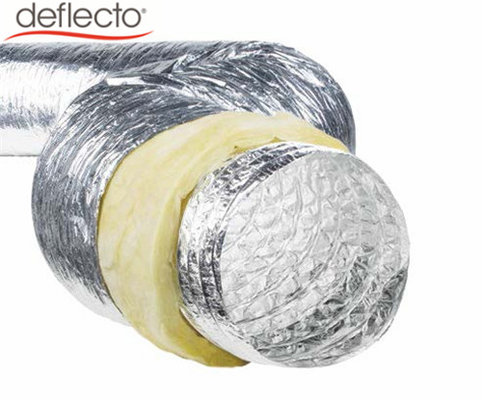 China 25mm Thickness HVAC Systems Parts Insulated Duct Double Layer Aluminum Foil Glass Wool supplier