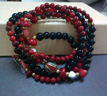 Fashion imitation of red coral bracelets mixed glass crystal 