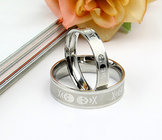 Fashion couple jewelry 316L stainless steel couple rings wholesale skull print lover rings
