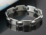 Fashion mens jewelry men bracelet stainless steel Silicon bracelets 21cm wholesale jewelry