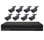 8CH H.264 DVR Kits System, 8PCS Waterproof Bullet Analog CCTV Cameras DR-7508AV502C