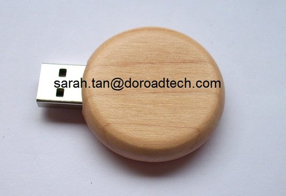 Flash Drives Wooden Round USB