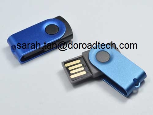 Metal Rotatable Cute USB Flash Drives, 100% Original and New Memory Chip