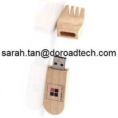 Wooden Fork Shaped USB Flash Drives, Real Capacity Wood USB Pen Drives