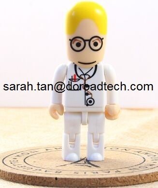 Different Kinds of Plastic Robot USB Flash Drive, Customized Figures Available