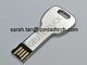 Cute Metal Key Shaped USB Flash Drives, 100% Original and New Memory Chip