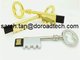 High Quality Golden Metal Key Shaped USB Flash Drive, 100% Real Capacity Guaranteed