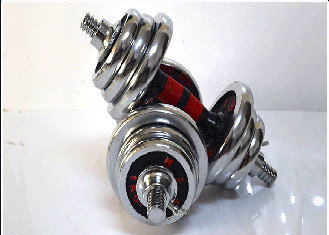 China 10-60kg fitness chrome adjustable dumbbell barbell with 4 spinlock supplier