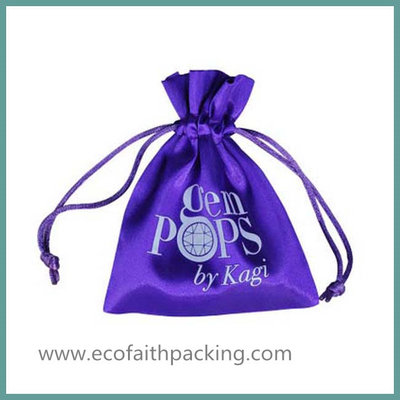 small satin jewelry bag with silk screen printing satin jewelry pouch bag