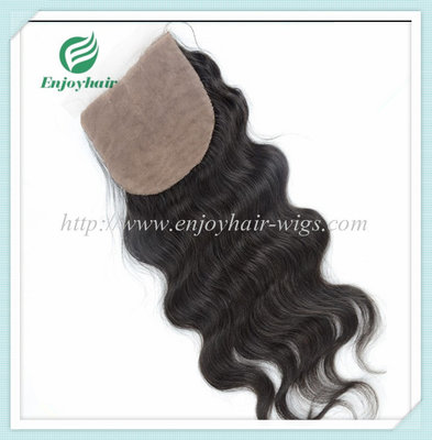 China Silk top closure5''x5'' malaysian virgin hair natural color body wave 10''-24''L three way supplier