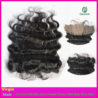 China 8A Peruvian virgin  hair silk lace frontal 13''x4'' ,natural color body wave 10''-24''. supplier
