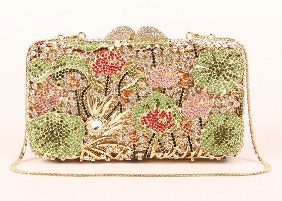 China Rhinestone Novelty New Look Clutch Bags , Top Grade Crystal Beaded Clutch Bag supplier