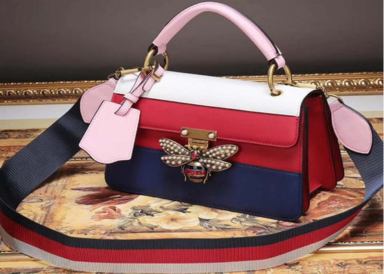 China European fancy women shoulder handbag with bee closure buckle flip cover handbag supplier