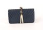 Clutch style leather hard case clutch bag with metal bow design lady evening bag supplier