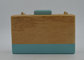 Elegant Rectangle Shape Wooden Clutch Purse , Acrylic Evening Box Clutch Bag supplier