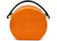 High Level Round Wooden Clutch Bag With O Shape Chain 20 * 15 * 7cm supplier