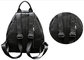 Casual Vintage Large Womens Backpack Bags , Lady Solid School Black Leather Rucksack supplier